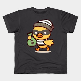 funny robber duck Kids T-Shirt